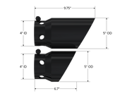 MBRP Black Coated Tip Cover Set 4 Inch ID 5 Inch Outlet 6.75 Inch/9.75 Inch Length | 2008+ Ford 6.4L/6.7L Powerstroke