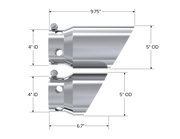MBRP Armor Pro 5 Inch Exhaust Tip Cover Set 4 Inch Inlet 6.75 and 9.75 Inch Length T304 Stainless | 2008+ Ford F-250/F-350/F-450
