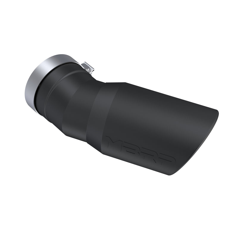 MBRP Armor BLK 6 Inch O.D. Exhaust Tip Angled Rolled End 5 Inch Inlet 15.5 Inch Length 30 Degree Bend | 2015+ Chevrolet/GMC 2500/3500 Duramax