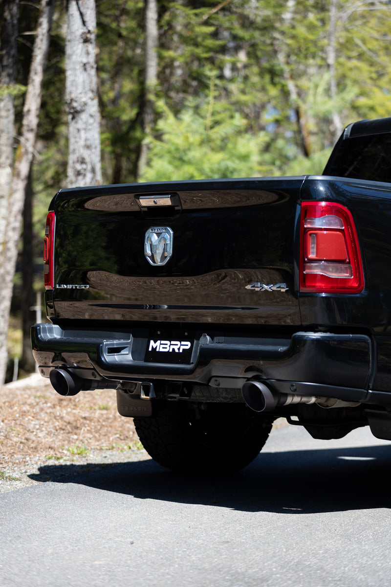 MBRP Armor BLK 5 Inch OD Black Exhaust Tips Dual Wall Angle Cut Sold in Pairs | 2019-2024 Ram 1500 5.7L Hemi