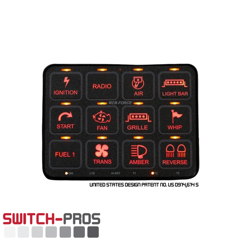 Switch Pros RCR Force 12-Switch, 17 Output Programmable Switch Panel Power System - Underland Offroad