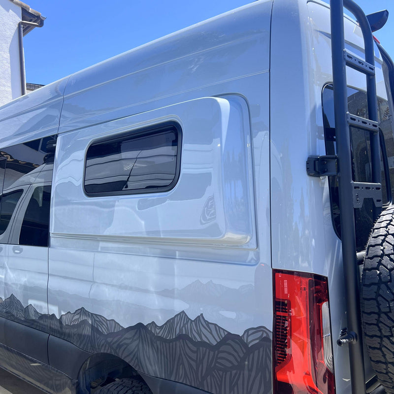 S&B Acrylic Awning Window w/ Clamp Ring (Driver Side) | Sprinter Van Wideout