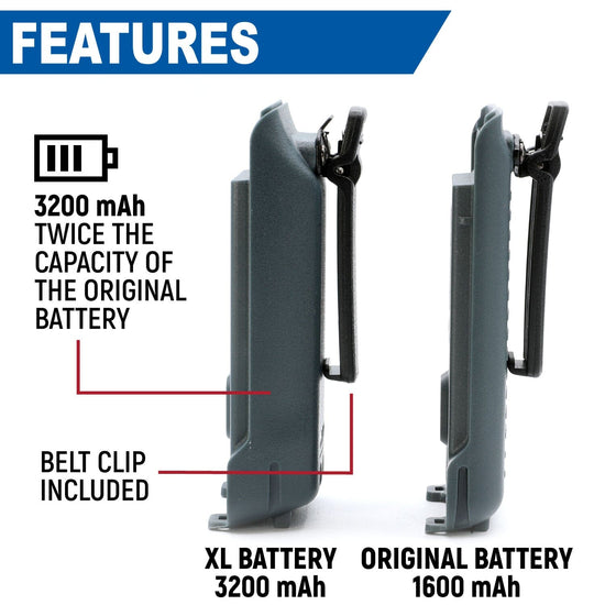 Rugged Radios GMR2 and GMR2 PLUS Handheld Long-Lasting XL Battery with USB Charging Port - Colorado & Canyon Enthusiasts