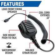 Rugged Radios Waterproof Hand Speaker Mic for Handheld Radios - Colorado & Canyon Enthusiasts