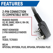Rugged Radios Waterproof Hand Speaker Mic for Handheld Radios - Colorado & Canyon Enthusiasts
