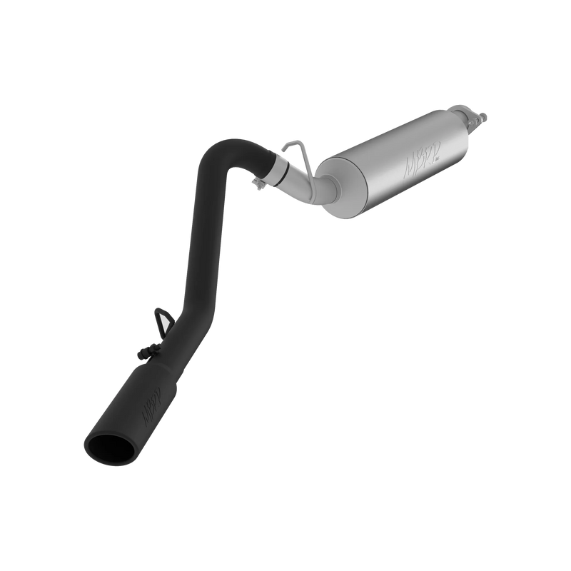 MBRP Armor BLK Cat Back Exhaust Single Side Exit Black Coated Aluminized | 2000-2006 Jeep Wrangler TJ 2.5L I4/4.0L I6