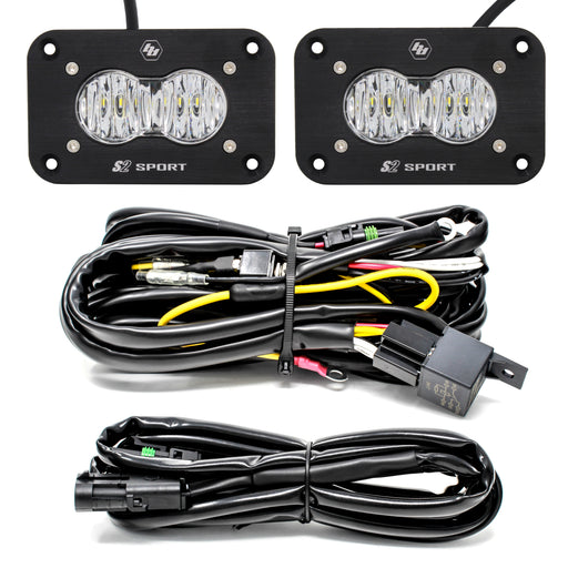 Baja Designs S2 Sport - Pair, LED Wide Cornering, Flush Mount, Backup Kit - Underland Offroad